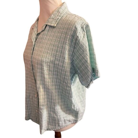 Shenanigans Women’s Vintage 80’s/90’s Checkered Green & White 100% Cotton Short - Picture 5 of 10